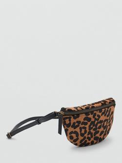 Mango Leather Leopard Print Crossbody Bag, Brown/Multi - view 2, Brown/Multi