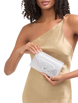 Carvela Positano Vinyl Embellished Clutch Bag, Blue - view 2, White