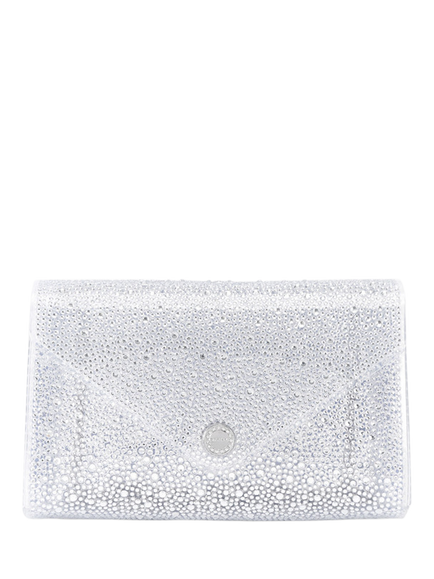 Carvela Positano Vinyl Embellished Clutch Bag, Silver