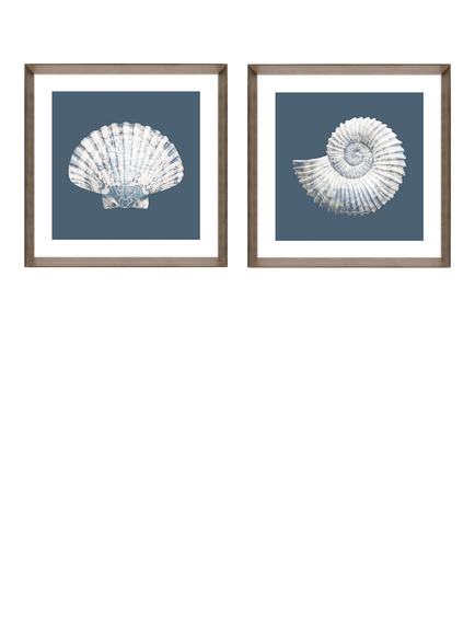 Brookpace Lascelles 'Coastal' Framed Prints, Set of 2, 44 x 44cm, Blue, Blue