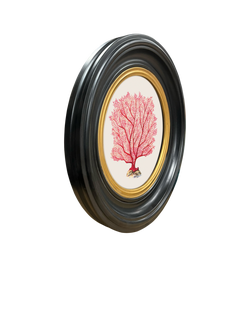 Brookpace Lascelles 'Sea Flame' Round Framed Print, 36cm, Red - view 2, Red