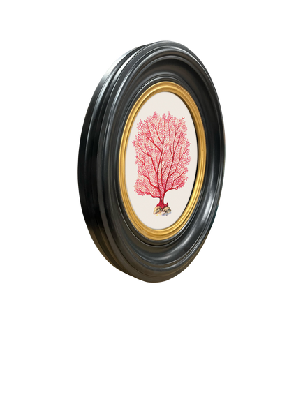 Brookpace Lascelles 'Sea Flame' Round Framed Print, 36cm, Red - view 2, Red