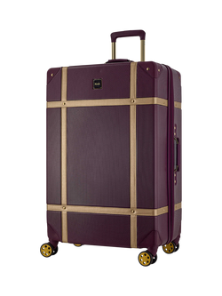 Rock Vintage 8-Wheel 78cm Large Suitcase, Fig/Gold