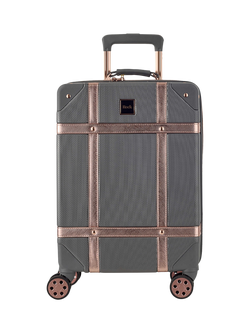 Rock Vintage 8-Wheel 55cm Cabin Case - view 2, Charcoal/Rose Gold
