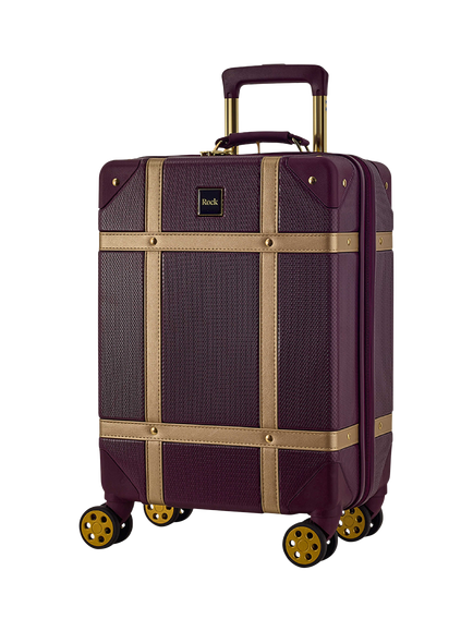 Rock Vintage 8-Wheel 55cm Cabin Case, Fig/Gold