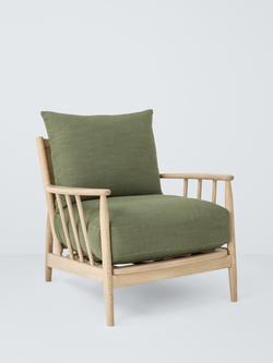 John Lewis Cookham Armchair, Light Leg, Relaxed Linen Olive Green