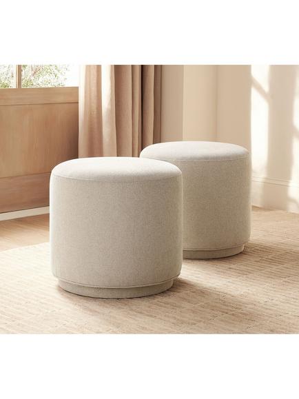 Pottery Barn Jake Upholstered Swivel Stool, Oatmeal - view 2, Oatmeal