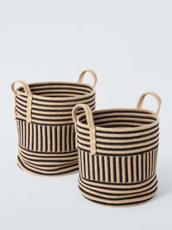 John Lewis Two-Tone Storage Baskets, Set of 2, Black Multi, Black Multi