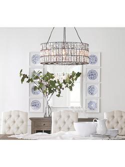 Pottery Barn Adeline Large Crystal Chandelier Ceiling Light, Bronze - view 2, Iron