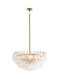 Pottery Barn Florence Large Crystal Chandelier Ceiling Light, Vintage Brass, Vintage Brass