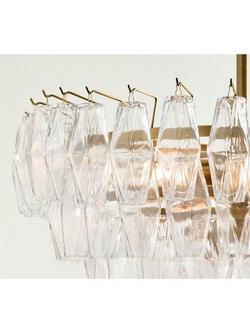 Pottery Barn Florence Large Crystal Chandelier Ceiling Light, Vintage Brass - view 2, Vintage Brass