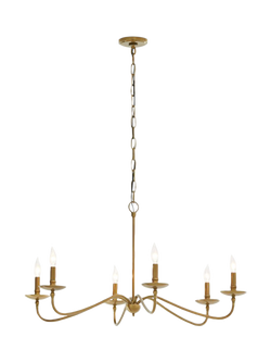 Pottery Barn Lucca Small Candelabra Ceiling Light, Brass, Brass
