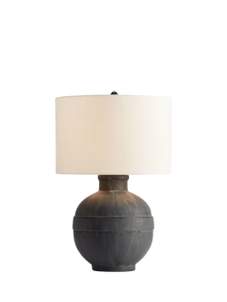 Pottery Barn Faris Small Ceramic Table Lamp, Matte Black