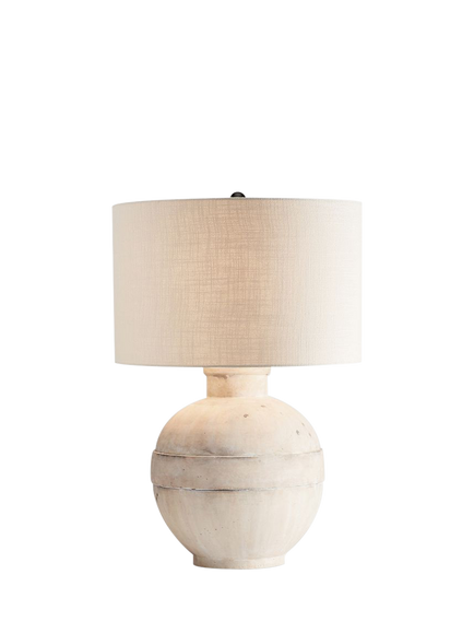 Pottery Barn Faris Small Ceramic Table Lamp, Ivory