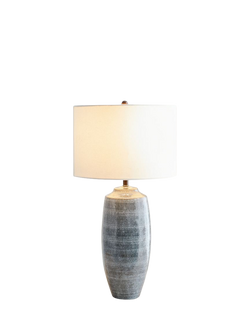 Pottery Barn Marin Small Ceramic Table Lamp, Dark Blue, Blue