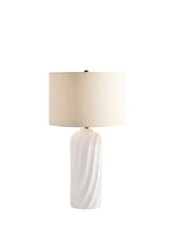 Pottery Barn Ollie Twist Ceramic Table Lamp, White, White