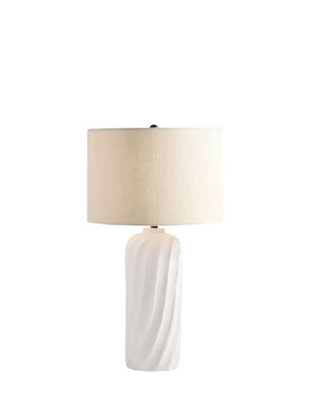 Pottery Barn Ollie Twist Ceramic Table Lamp, White, White