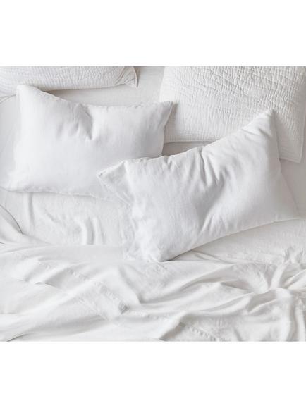 Pottery Barn Belgian Flax Linen Hemstitch Kingsize Sheets and Pillowcases Set - view 2, White