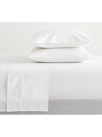 Pottery Barn Classic 400 Thread Count Brushed Organic Cotton Kingsize Sheet and Pillowcase Set, White, White