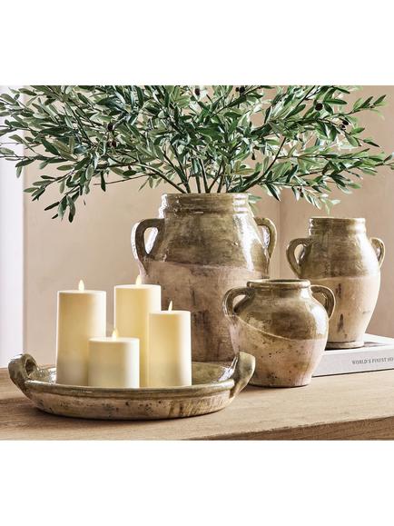 Pottery Barn French Pot Terracotta Vase, H22cm, Sage - view 2, Sage