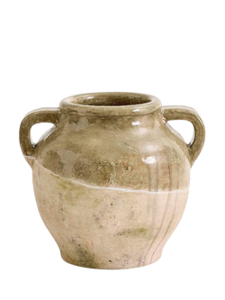 Pottery Barn French Pot Terracotta Vase, H22cm, Sage, Sage