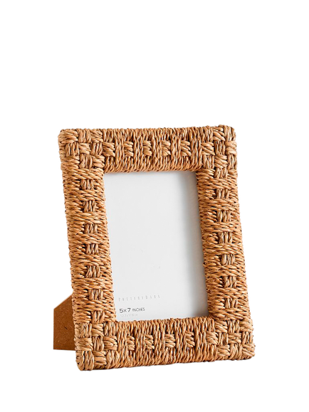 Pottery Barn Capitola Seagrass Rope Photo Frame, Natural, Natural