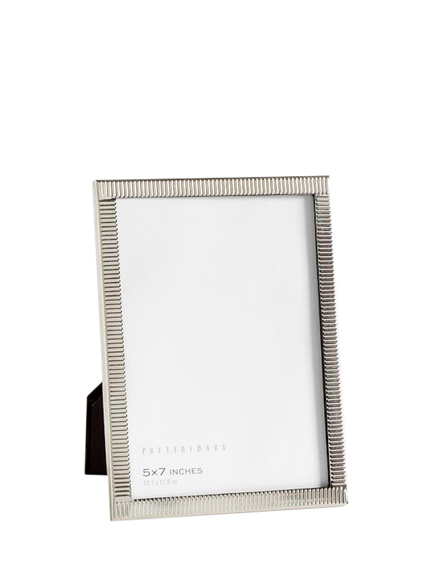 Pottery Barn Maeve Textured Metal Photo Frame, Silver, Silver