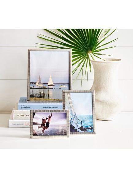 Pottery Barn Maeve Textured Metal Photo Frame, Silver - view 2, Silver