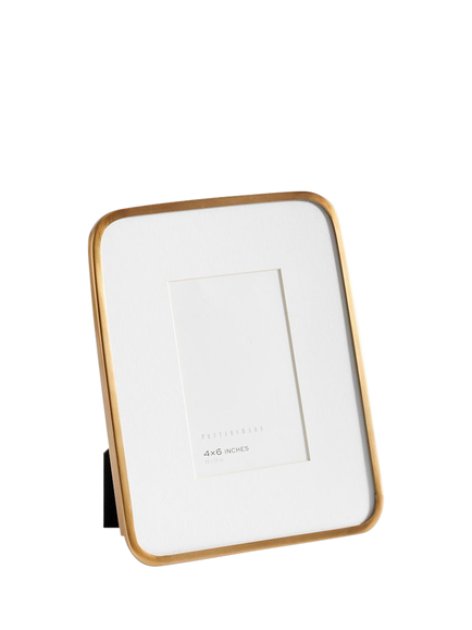 Pottery Barn Radius Photo Frame & Mount, Brass, Brass