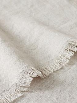 Pottery Barn Frayed Linen Square Tablecloth, Light Flax - view 2, Light Flax