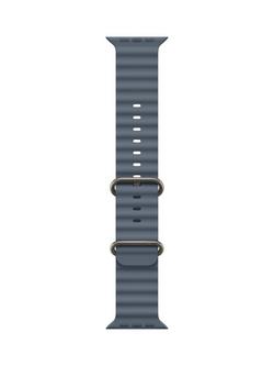 Apple Watch 49mm Ocean Band, Natural Titanium Finish, Anchor Blue