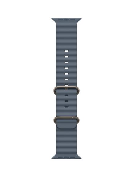Apple Watch 49mm Ocean Band, Natural Titanium Finish, Anchor Blue