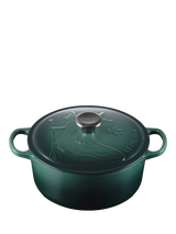 Le Creuset Cast Iron Wicked Elphaba Embossed Round Casserole, 24cm, Artichut