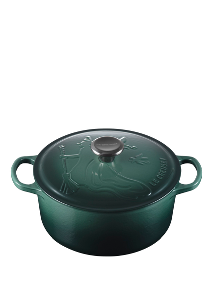 Le Creuset Cast Iron Wicked Elphaba Embossed Round Casserole, 24cm, Artichut, Artichut