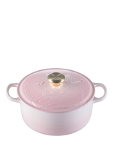 Le Creuset Cast Iron Wicked Glinda Embossed Round Casserole, 24cm, Shell Pink