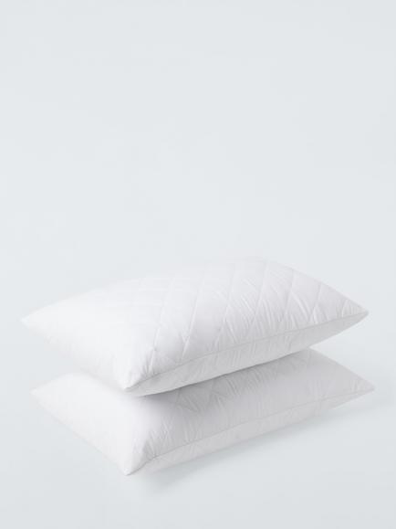 John Lewis Easycare Waterproof Standard Pillow Protector, Pair, White