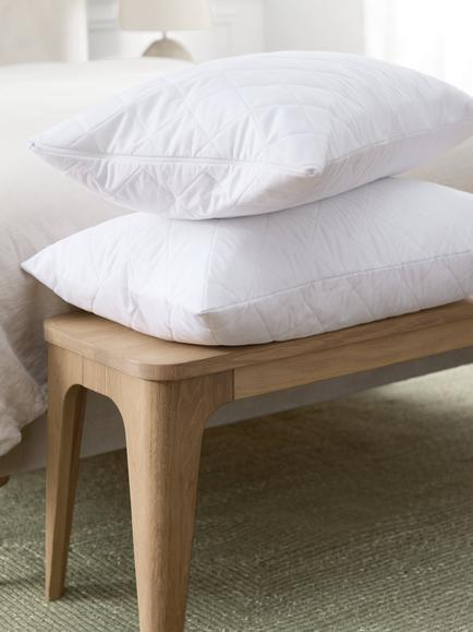 John Lewis Easycare Waterproof Standard Pillow Protector, Pair - view 2, White
