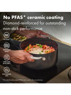 OXO Professional Hard Anodised Aluminium Ceramic Non-Stick Stockpot & Lid, 24cm - view 2, Black