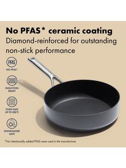 OXO Professional Hard Anodised Aluminium Ceramic Non-Stick Saute Pan & Lid, 24cm - view 2, Black