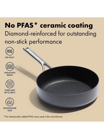 OXO Professional Hard Anodised Aluminium Ceramic Non-Stick Saute Pan & Lid, 24cm - view 2, Black