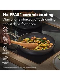 OXO Professional Hard Anodised Aluminium Ceramic Non-Stick Frying Pan, 26cm - view 2, Black
