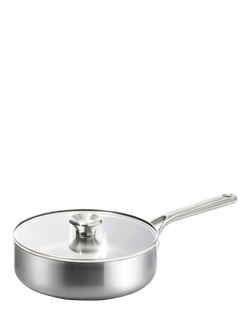 OXO Mira Stainless Steel Uncoated Saute Pan & Lid, 24cm, Stainless Steel