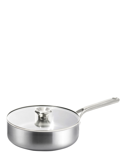 OXO Mira Stainless Steel Uncoated Saute Pan & Lid, 24cm, Stainless Steel