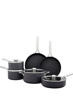 OXO Professional Hard Anodised Aluminium Ceramic Non-Stick Pan Set, 6 Piece, Black
