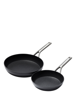 OXO Professional Hard Anodised Aluminium Ceramic Non-Stick Frying Pan Set, 2 Piece, Black