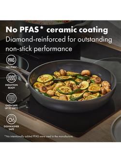 OXO Professional Hard Anodised Aluminium Ceramic Non-Stick Frying Pan Set, 2 Piece - view 2, Black