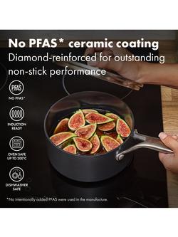 OXO Professional Hard Anodised Aluminium Ceramic Non-Stick Saucepan & Lid Set, 2 Piece - view 2, Black