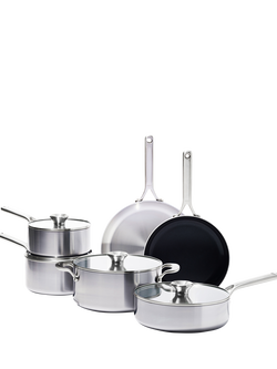 OXO Mira Stainless Steel Pan Set, 6 Piece, Stainless Steel