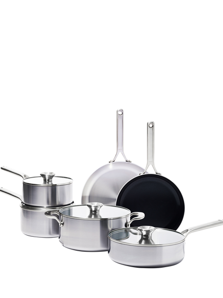 OXO Mira Stainless Steel Pan Set, 6 Piece, Stainless Steel
