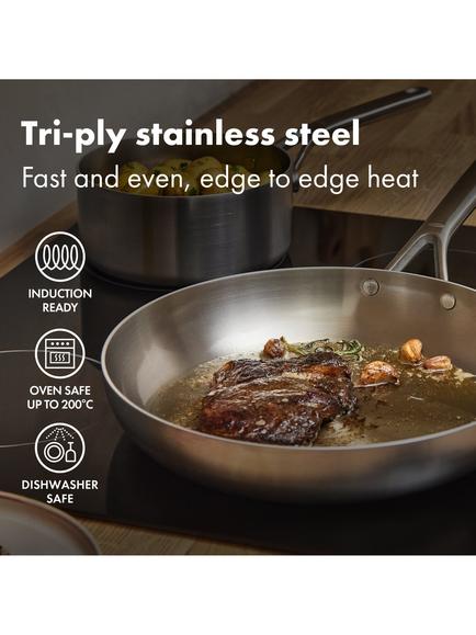 OXO Mira Stainless Steel Uncoated Frying Pan Set, 2 Piece - view 2, Stainless Steel